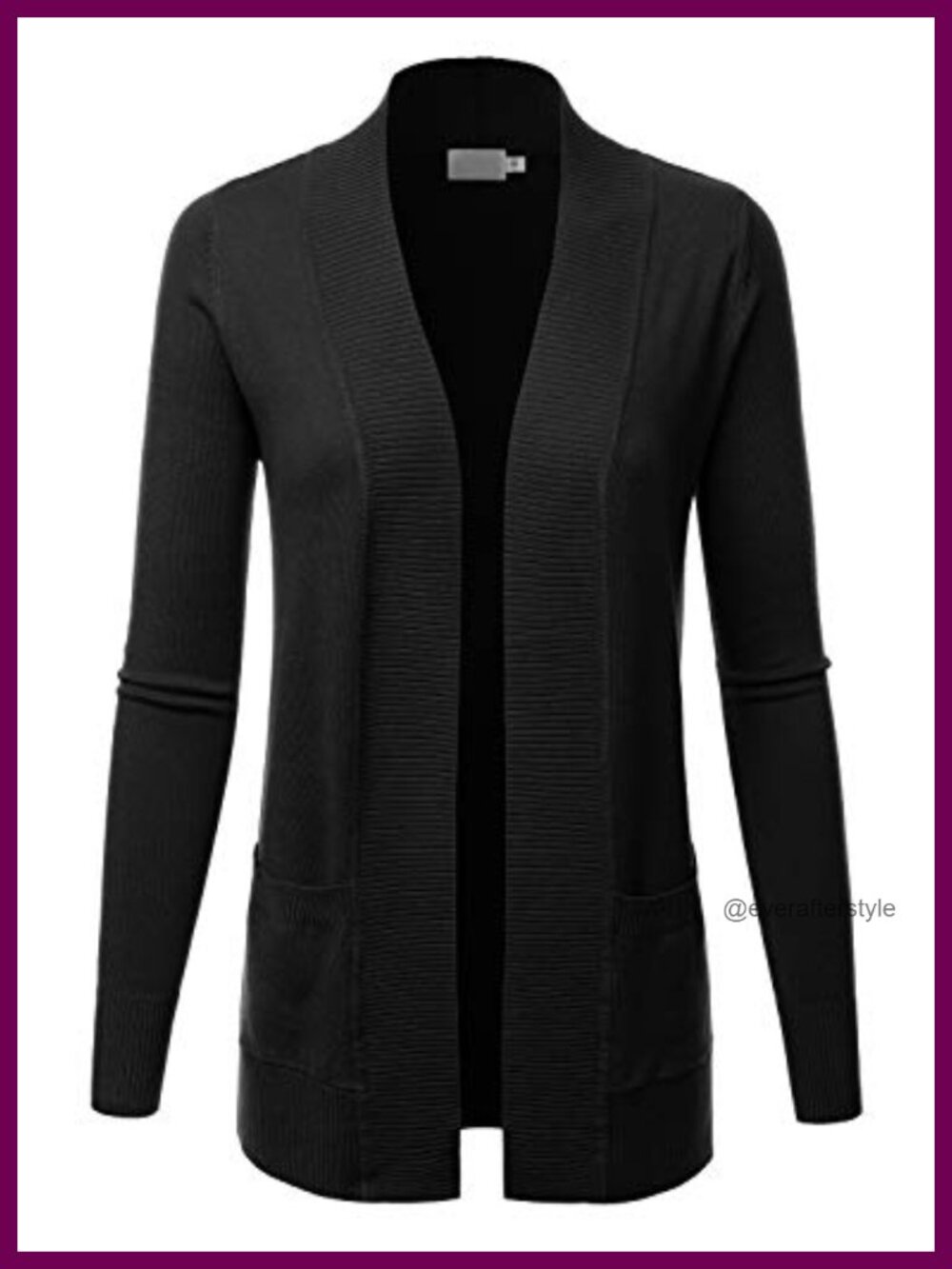 Open Front Knit Long Sleeve Cardigan Sweater with Pockets